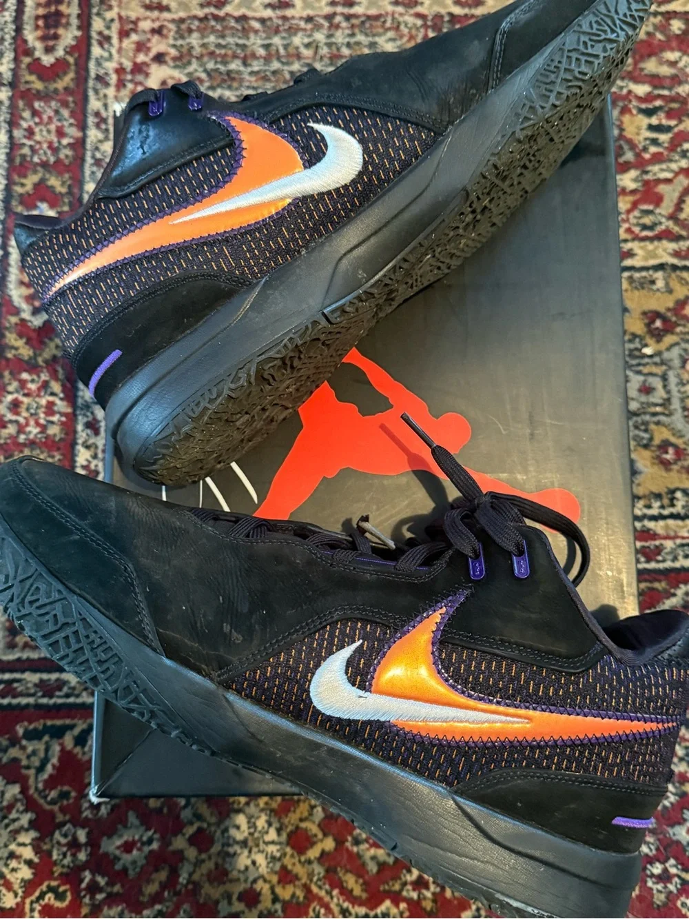 Nike Zoom LeBron NXXT Gen AMPD - Black Sneakers with Orange and Purple Accents
